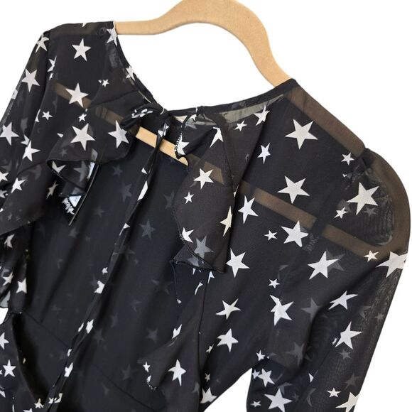 NWT Nasty Gal Women's Sz 2 Star Backless Mini Skater Dress Black White - Picture 9 of 15